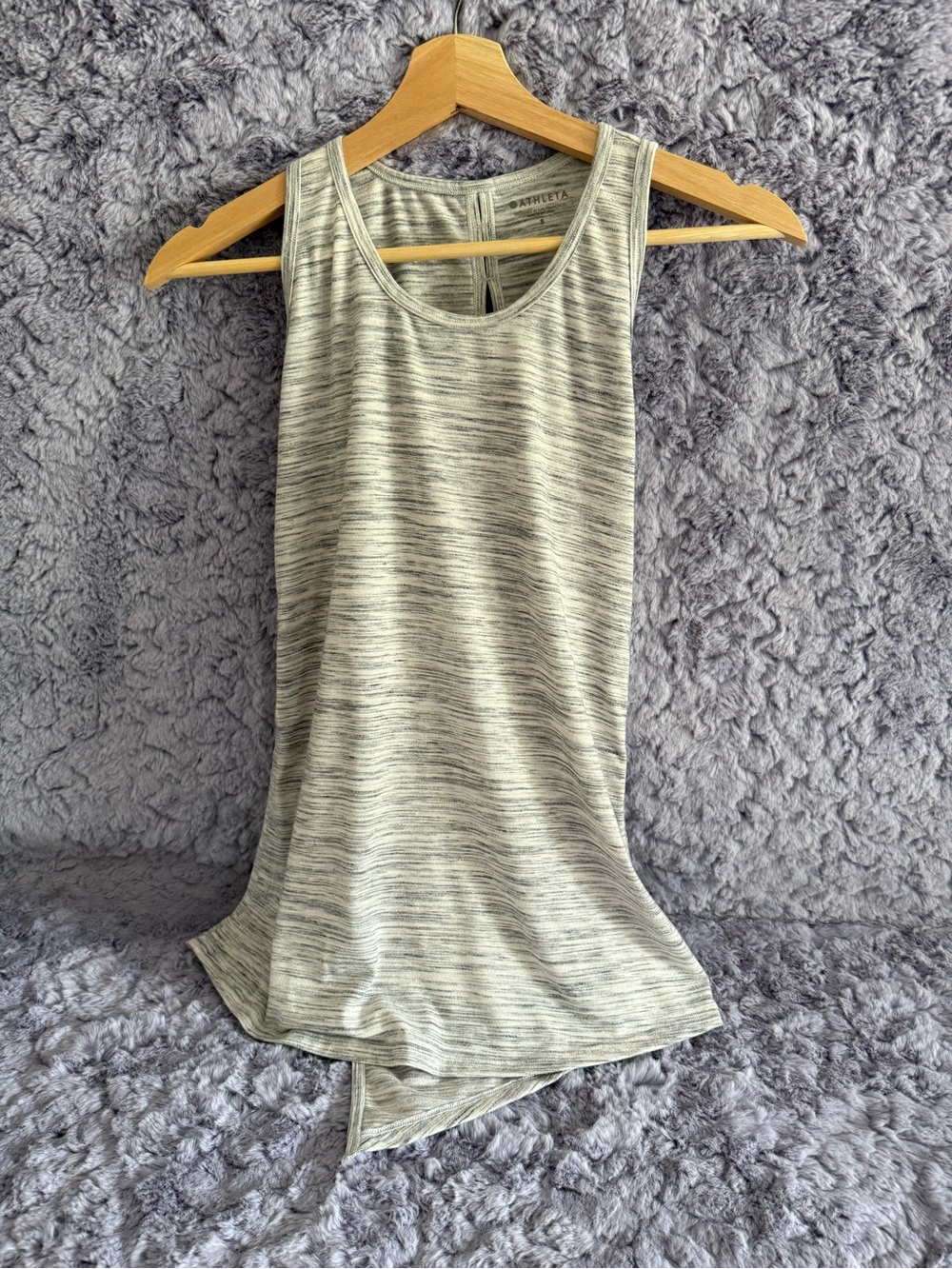 Athleta| Essence Space-dye Gray & White Tie-back Tank | SM